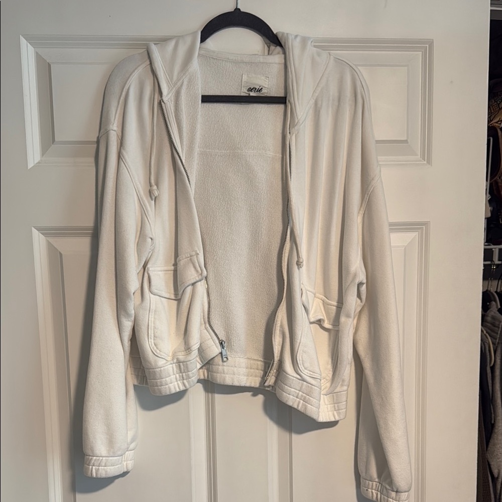Aerie Cream Hooded Sweatshirt